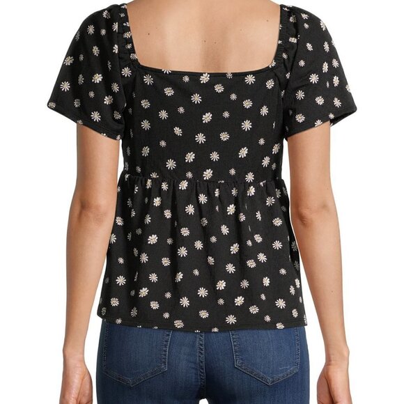 Nwt No Boundaries Juniors' Flutter Sleeve Smocked Top - Picture 4 of 7